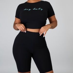 Biker short set, top and bottoms